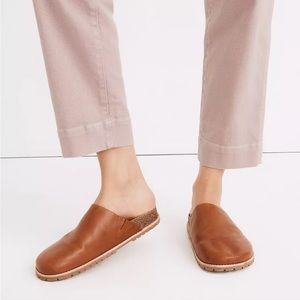 Madewell Layne Clog Mule in Leather Dried Maple Size 9 Tan Brown EUC
